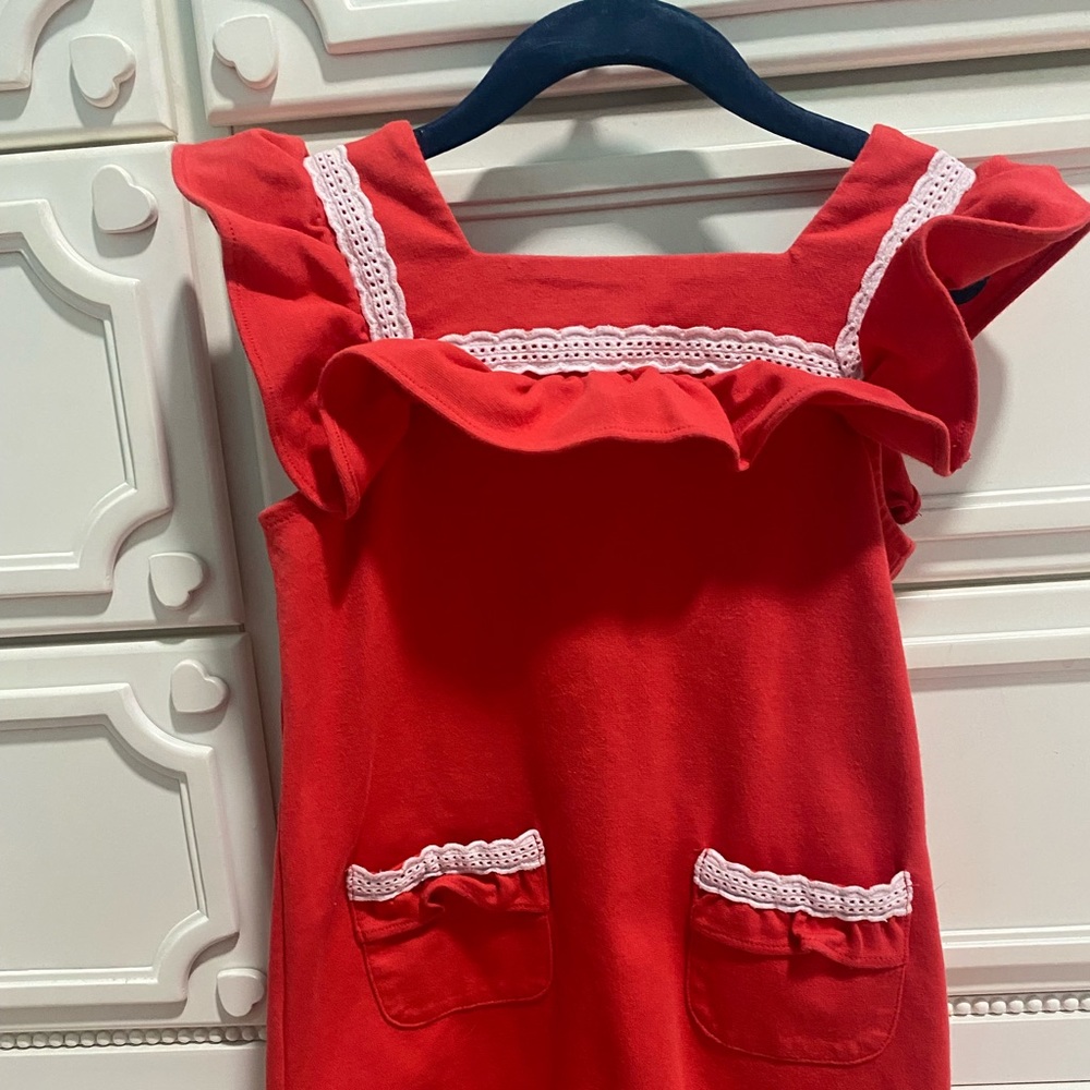 Beautiful red ruffle strap dress